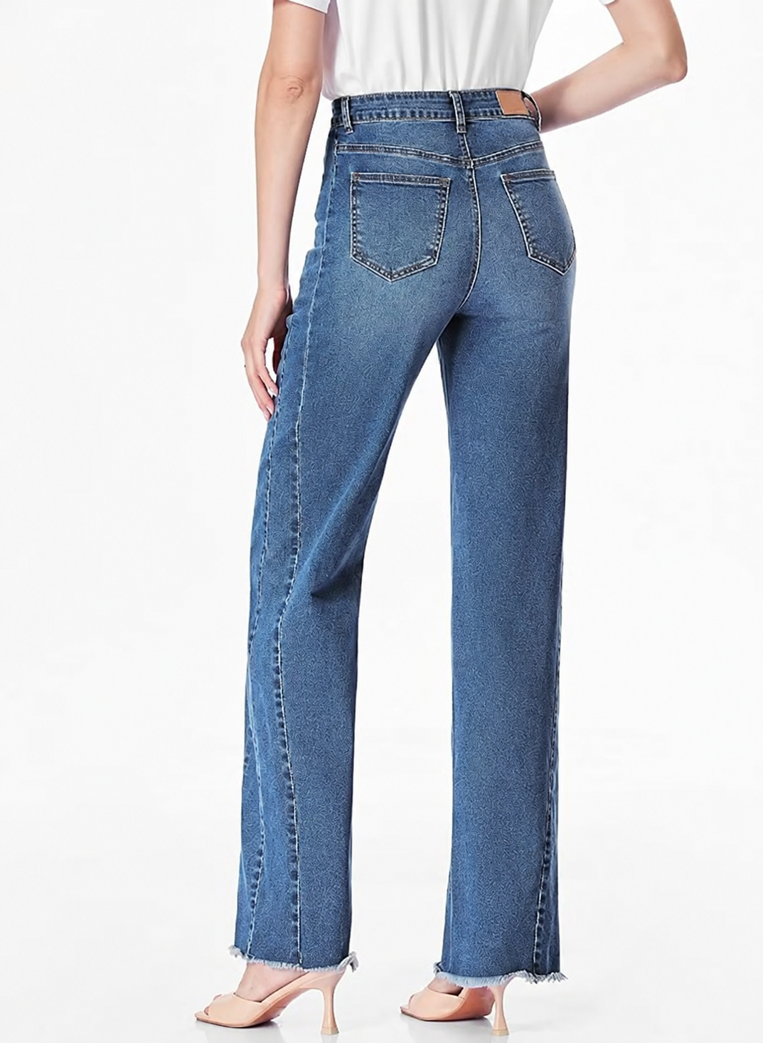 Women’s Wide Leg Jeans High Waisted Stretchy Denim Pants
