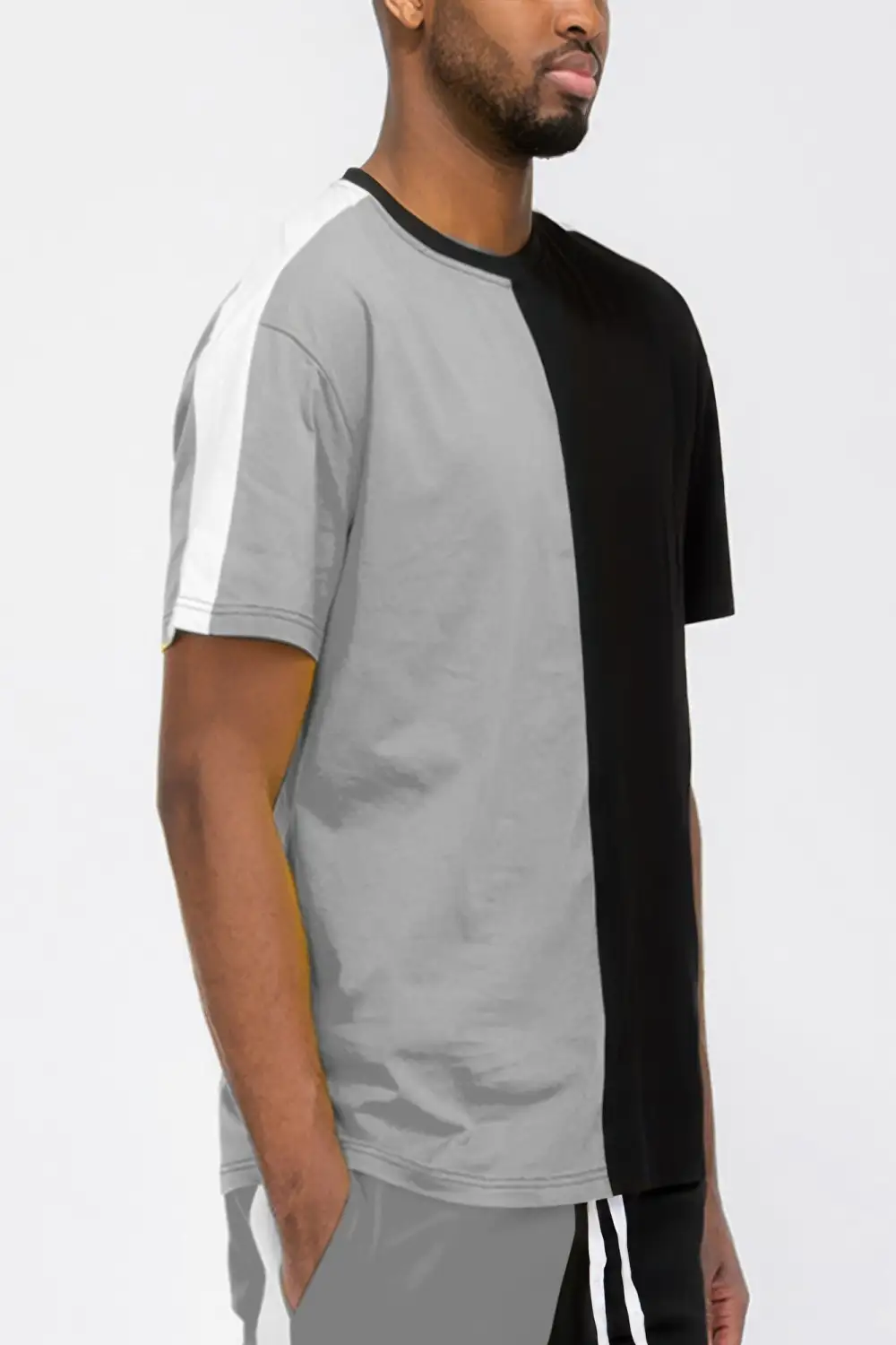 Two Tone Color Block Short Sleeve T-Shirt