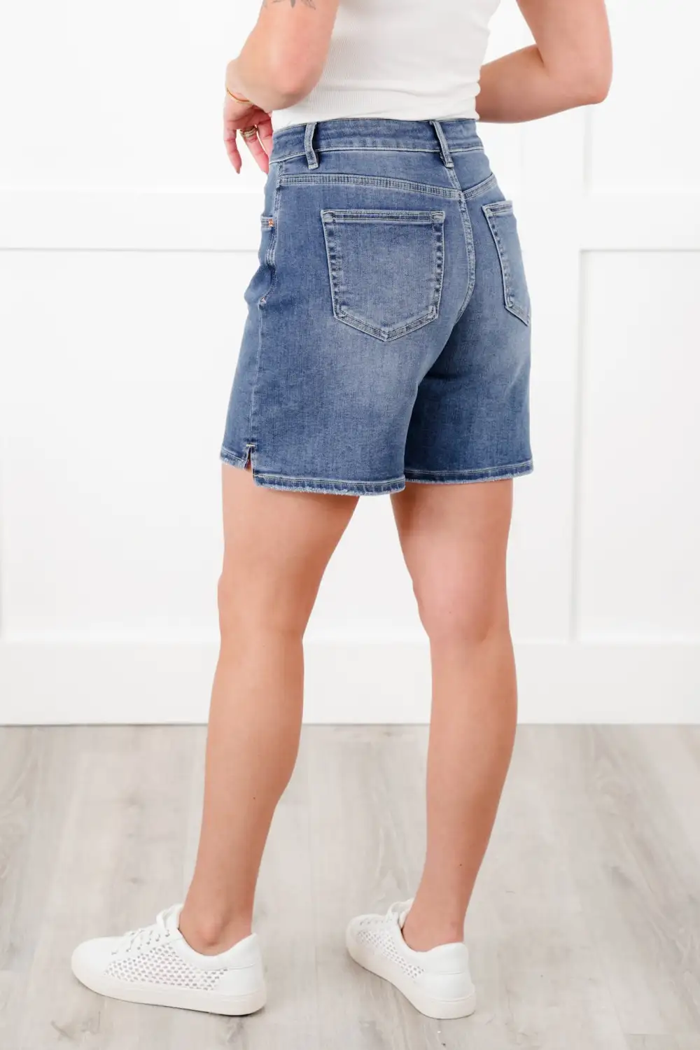 Mica Medium Wash Bermuda Shorts