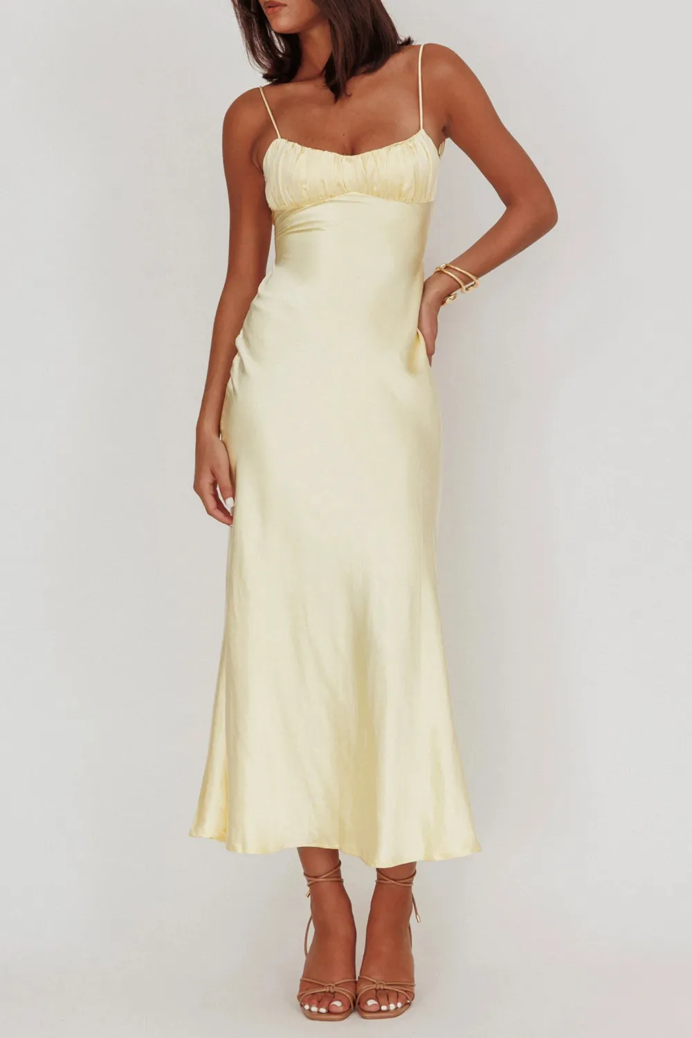 Elegant Satin Cutout Dress