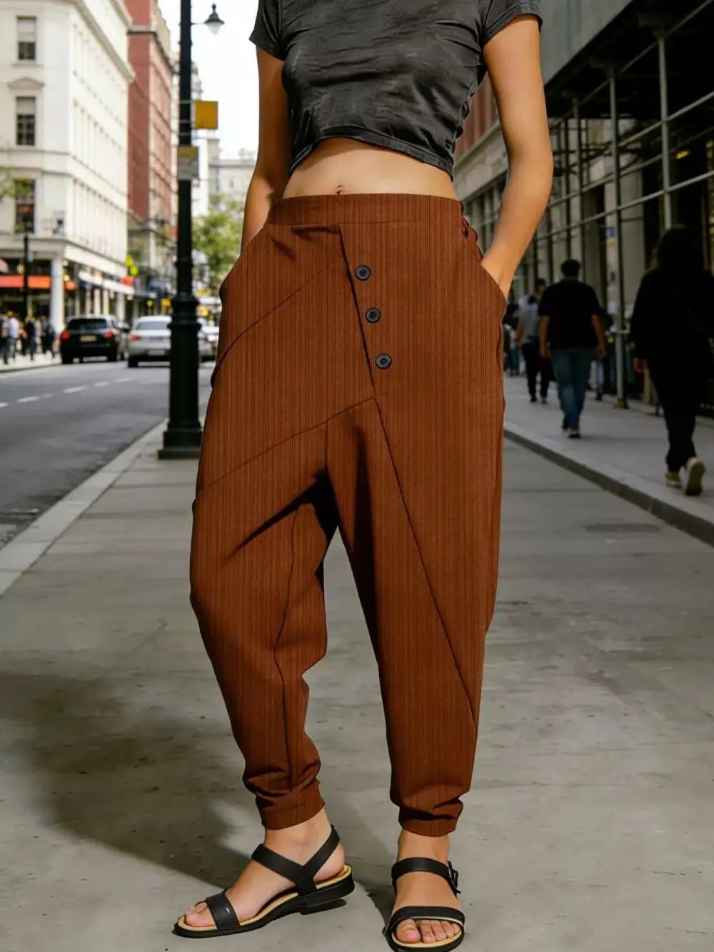 Classic Plus Size Casual Elastic Waist Harem Pants