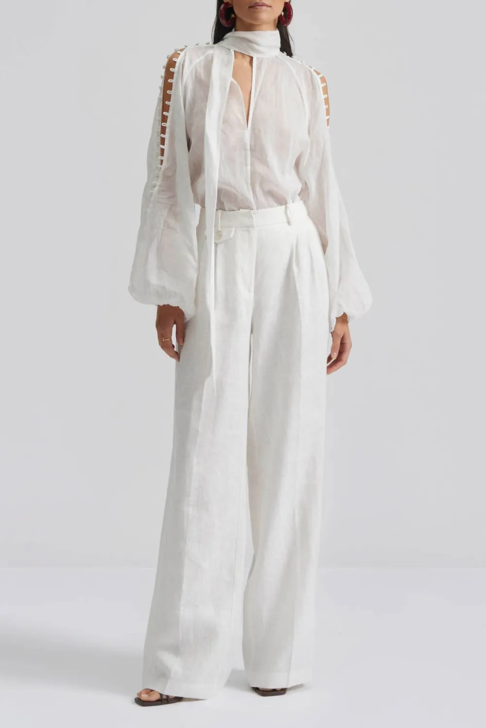 Wide Leg Drawstring Trousers