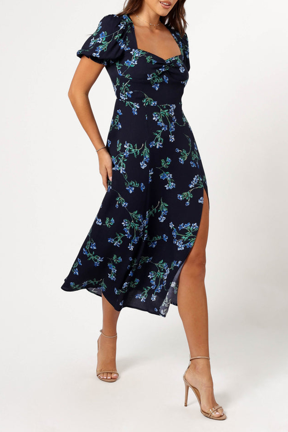 MIDNIGHT BLUES MIDI DRESS