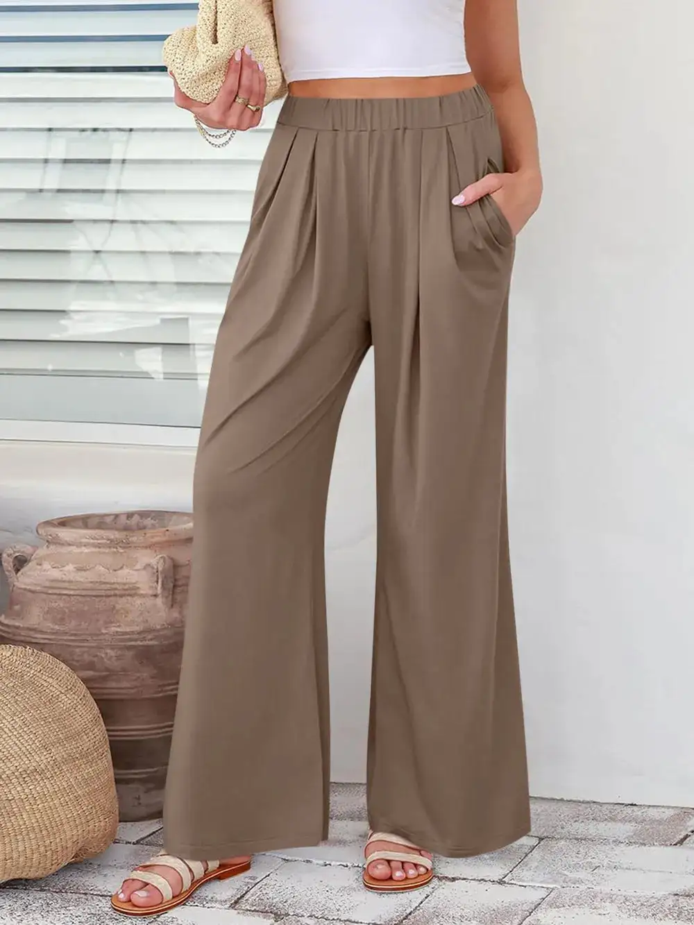 Clean High Waist Wide Leg Pants