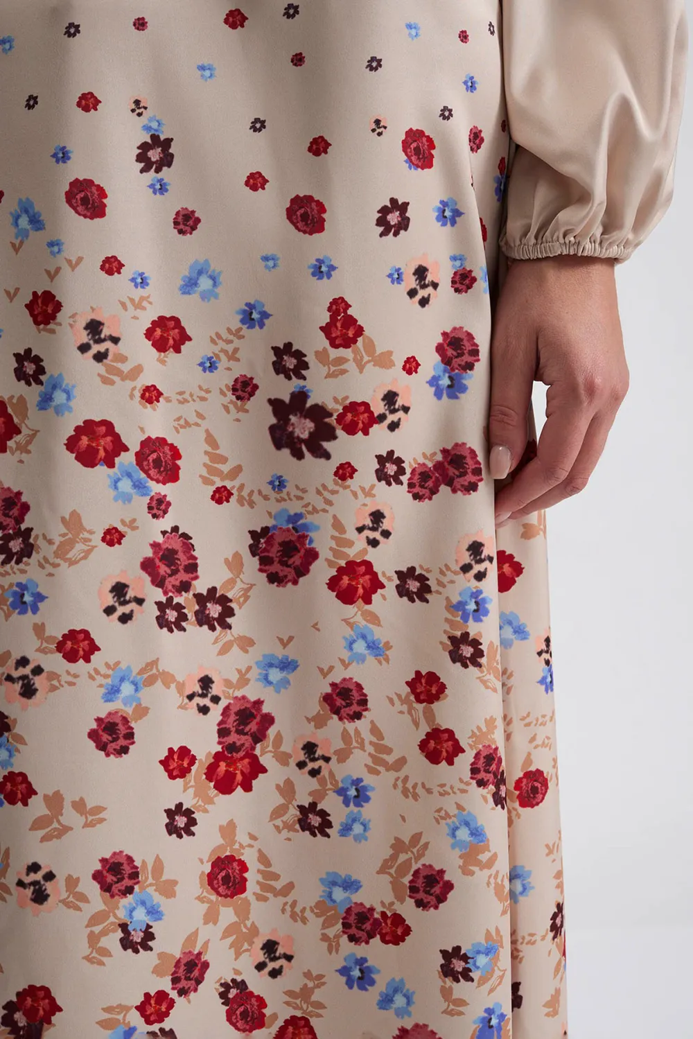 Floral Dot Print Maxi Skirt