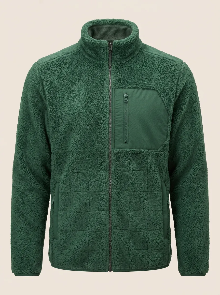 Forest Sherpa Fleece Denim Jacket