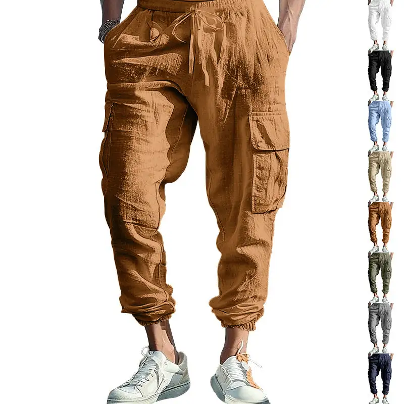Men's Casual Cargo Waistband Pockets Cargo Pants