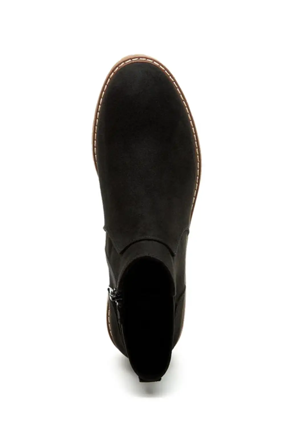 Classic Suede Zip Entry Ankle Bootie
