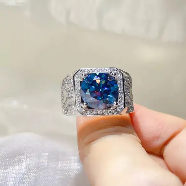 Sterling Silver Moissanite Clean Line Ring