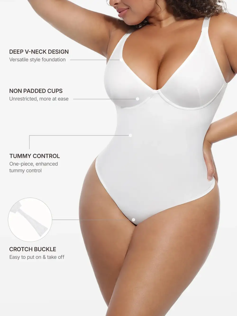V Neck Deep Shaping Bodysuit