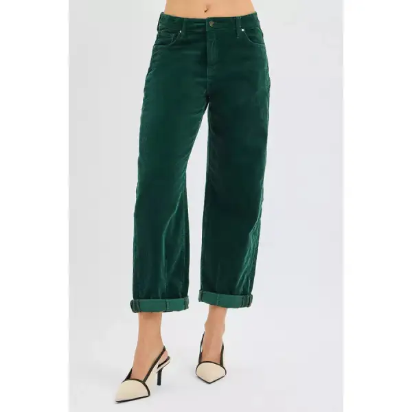 Classic Risen High Rise Crop Barrel Cordurory Pants
