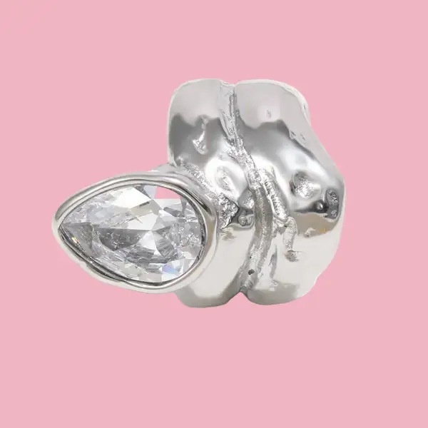 Sculpted Drop Ring
