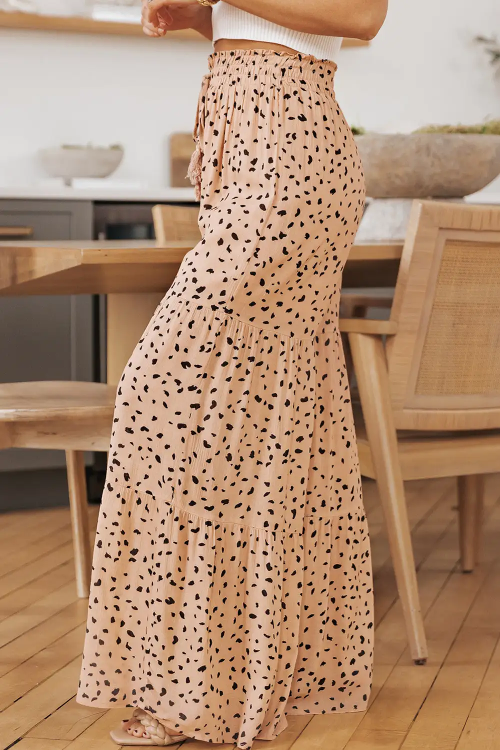 Everyday Tie Detail Wide Leg Pants