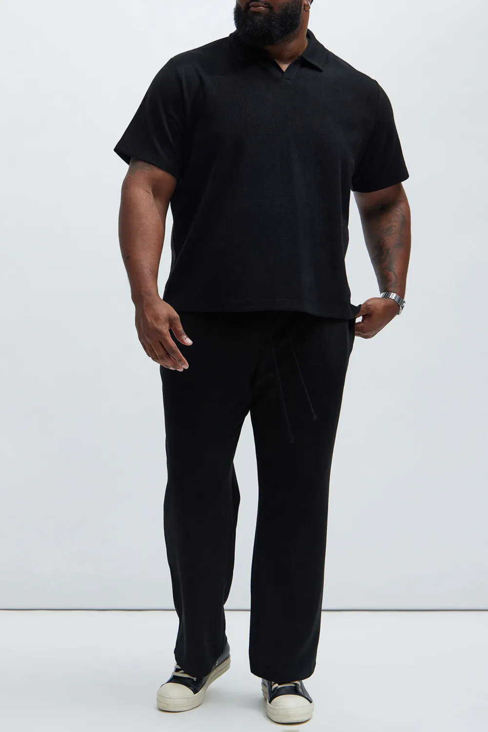 Casual Style Textured Polo Tops