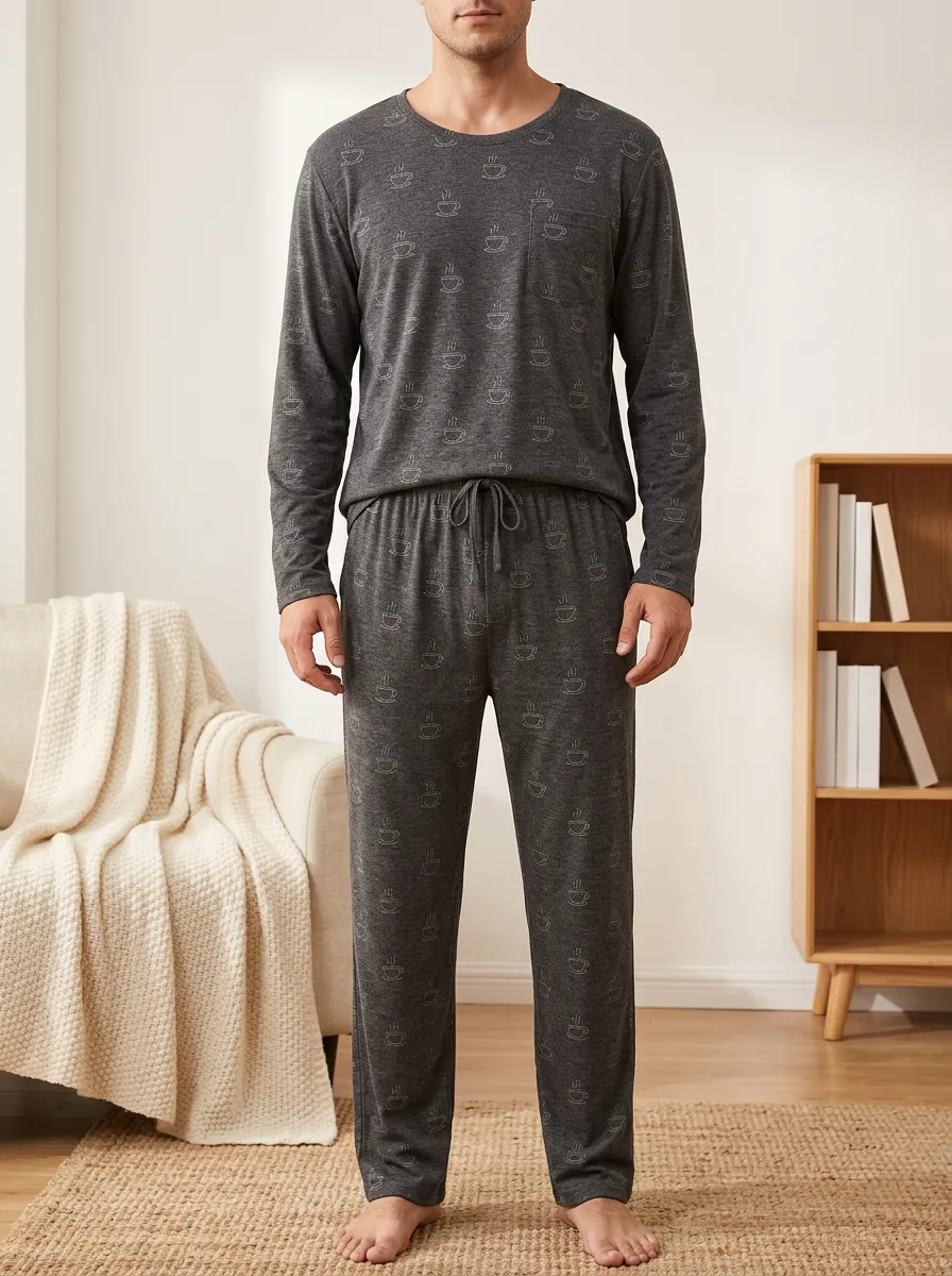 Relaxed Silhouette Classic Men's Pajama Set
