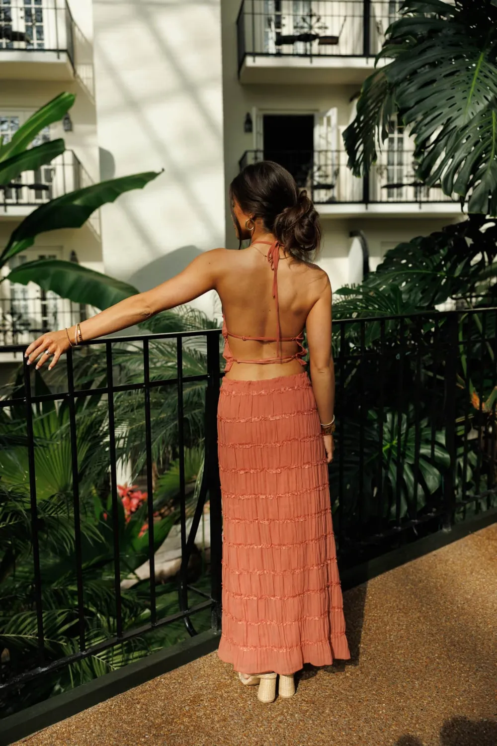 Lace Tiered Midi Skirt