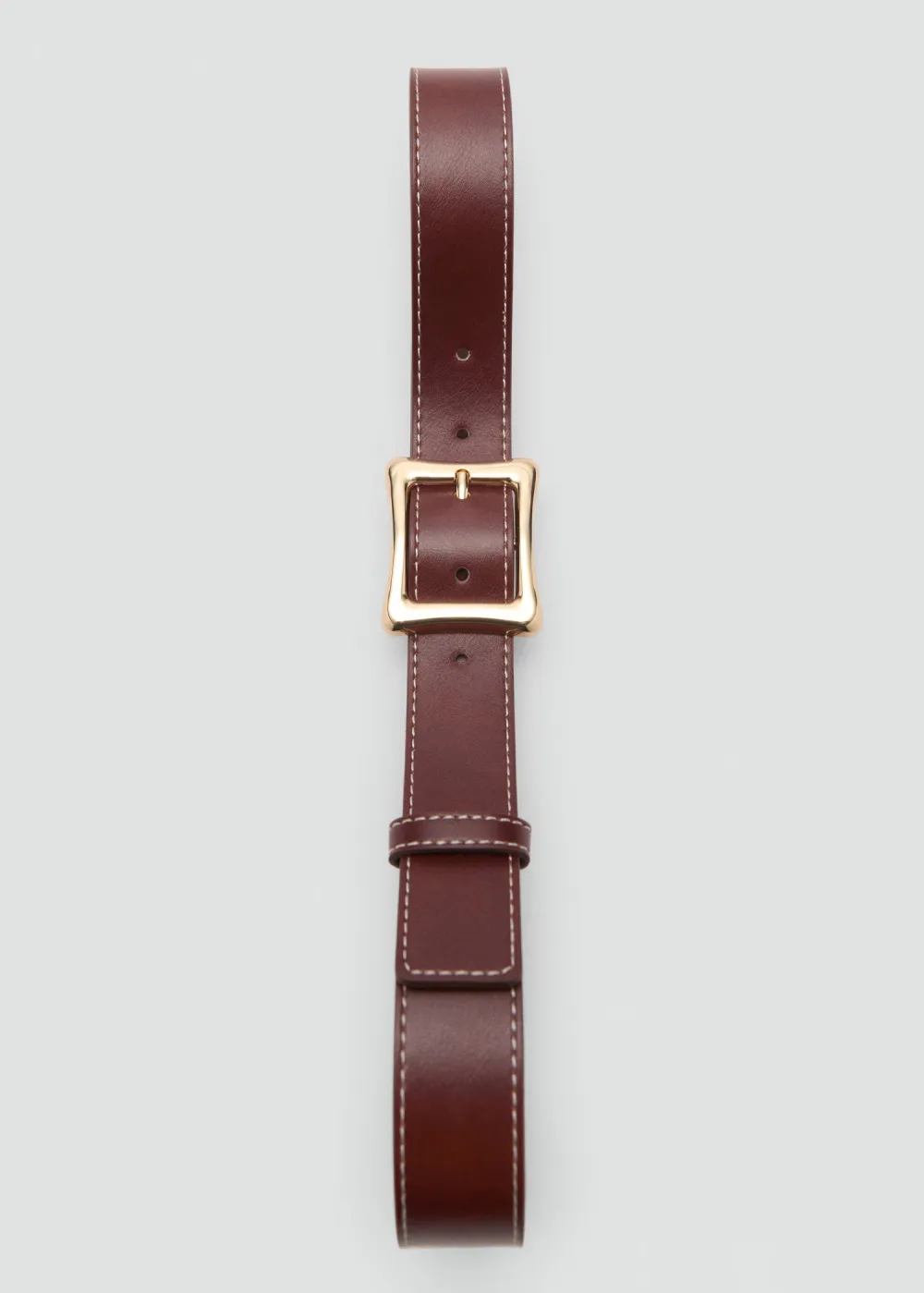 Brown Casual Style Plain Square Buckle Belts