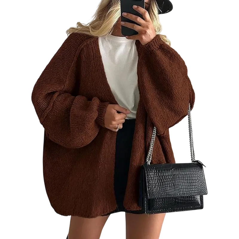 Women's Oversized Cardigan Sweater Fall Long Lantern Sleeve