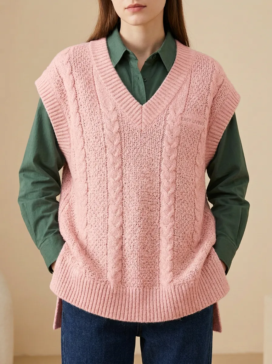 Easy Living Cable Sweater Vest