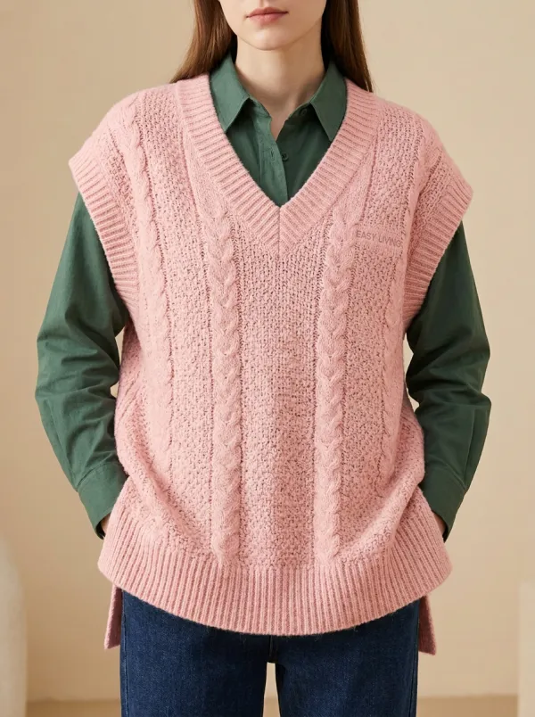 Easy Living Cable Sweater Vest