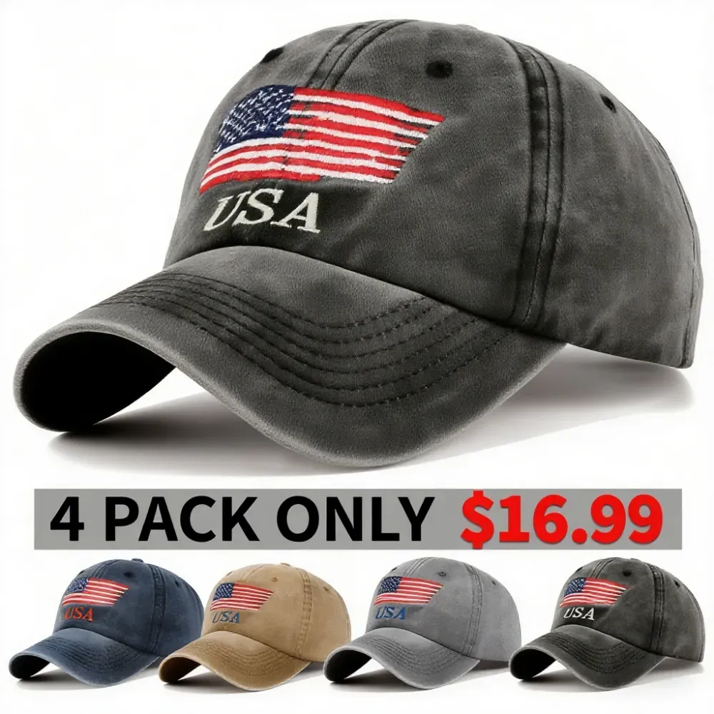 Women Men Baseball Cap Patriotic USA hat Men Medium American Flag Hat