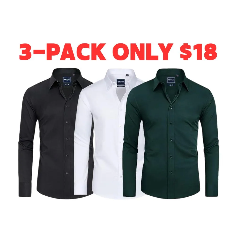 Men‘s Stain Sheild Dress Shirts  Slim Fit Mens Dress Shirts Long Sleeve Button Down Shirt Men Shirts