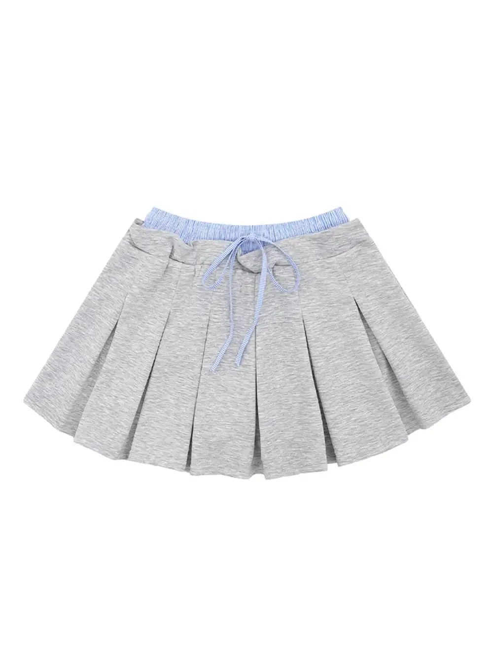 Textured Pleated Drawstring Skirt