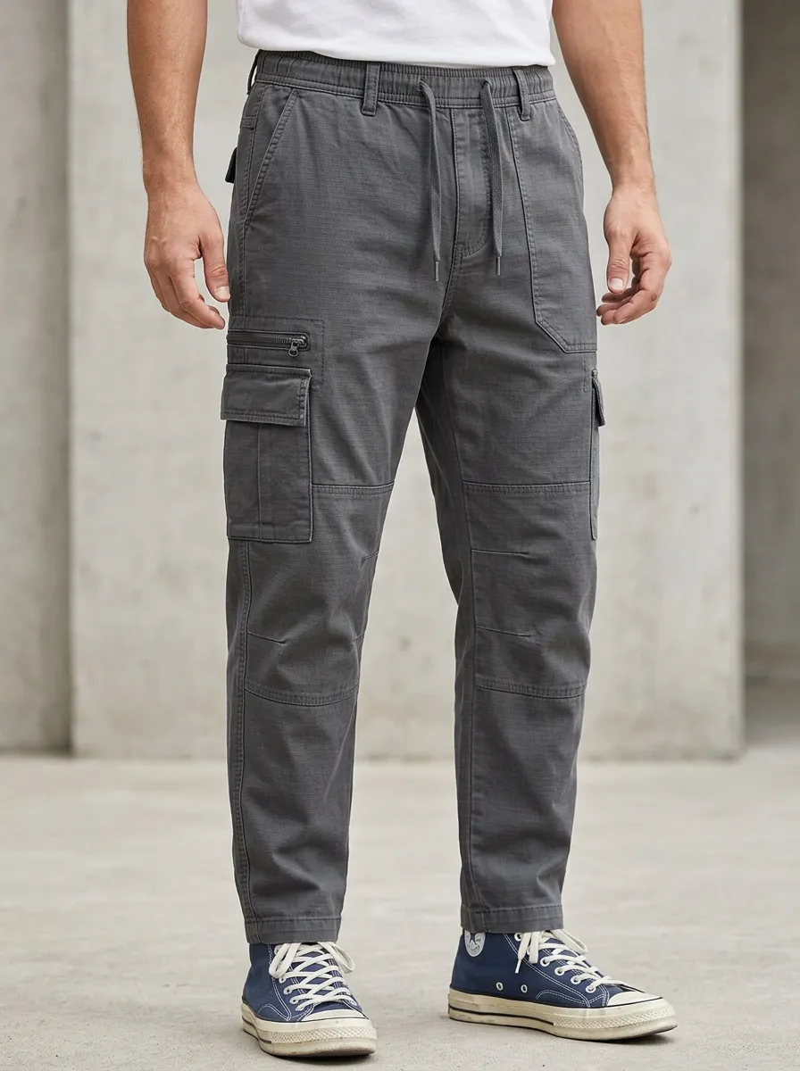 Men's Casual Outdoor Multi-Pocket Drawstring Cargo Pants