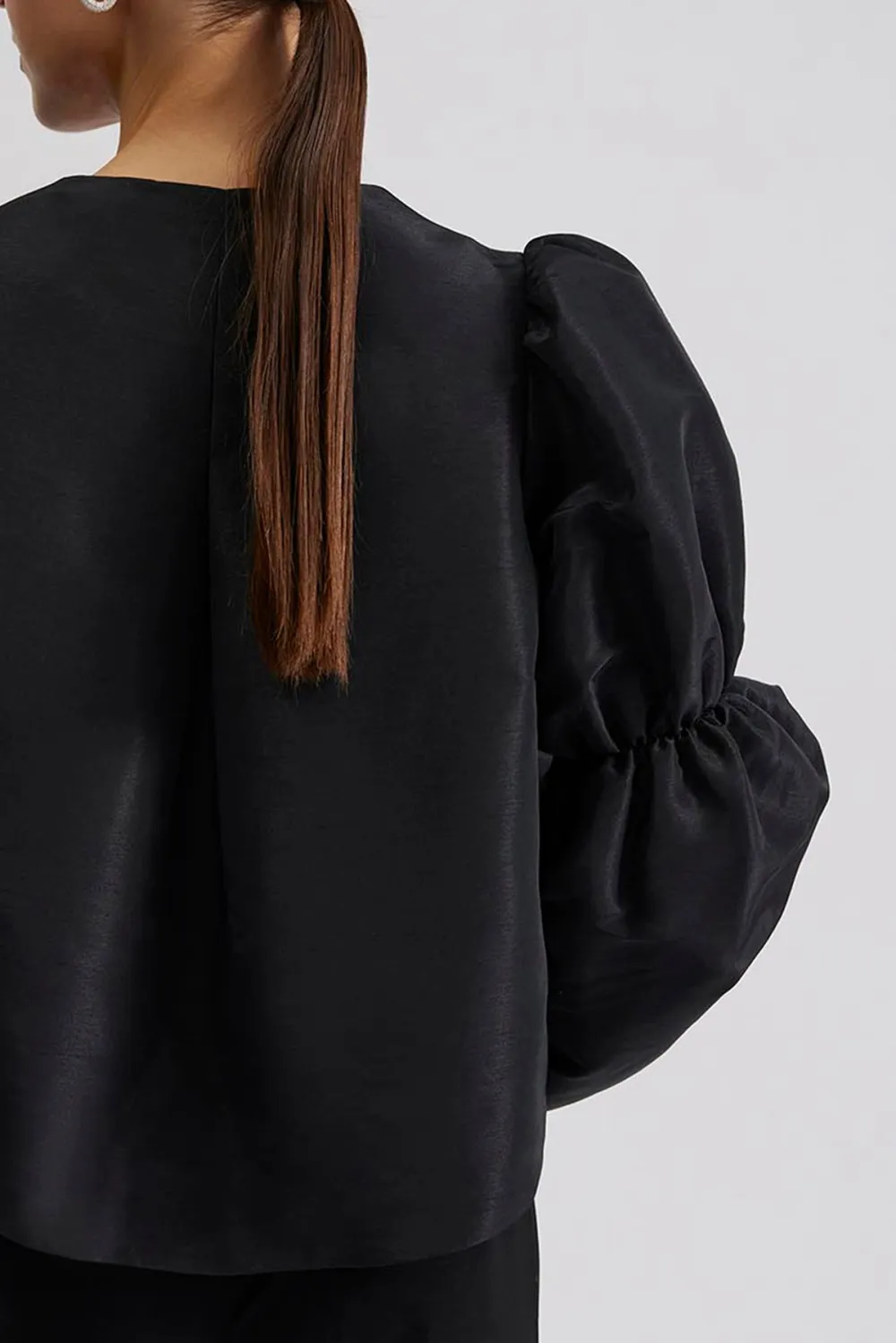 Long Sleeve Pouf Sleeve Blouse