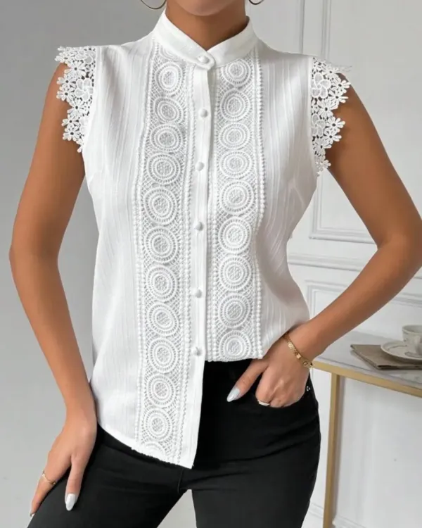 Stylish Lace Sleeveless Top