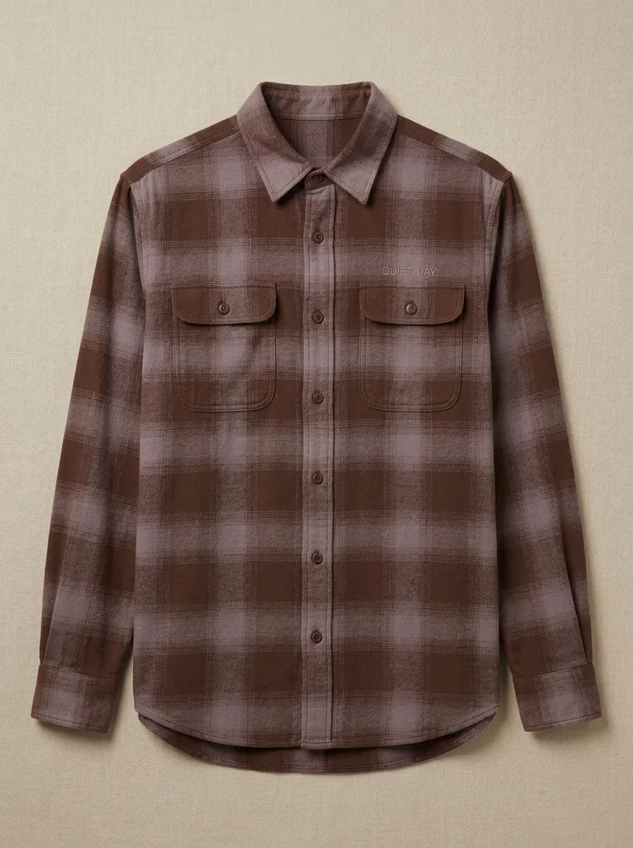Relaxed Plaid Embroidered Long-Sleeve Men's Long-Sleeve Shirt