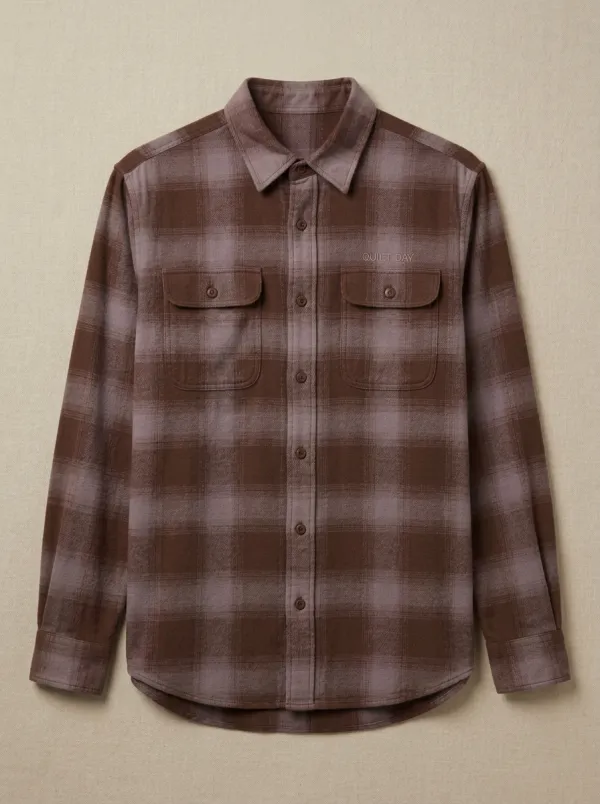 Relaxed Plaid Embroidered Long-Sleeve Men's Long-Sleeve Shirt