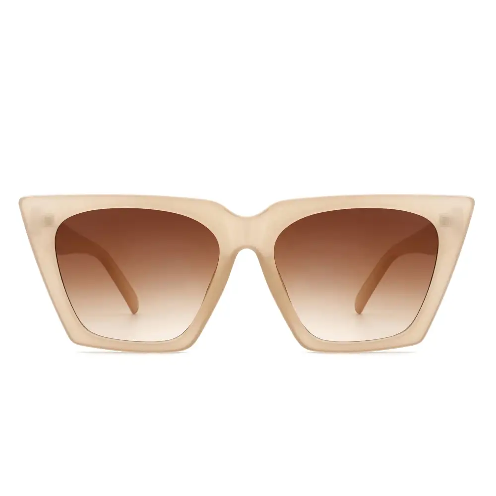 Curved Cat Eye Square Frame Sunglasses