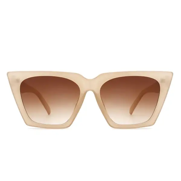 Curved Cat Eye Square Frame Sunglasses
