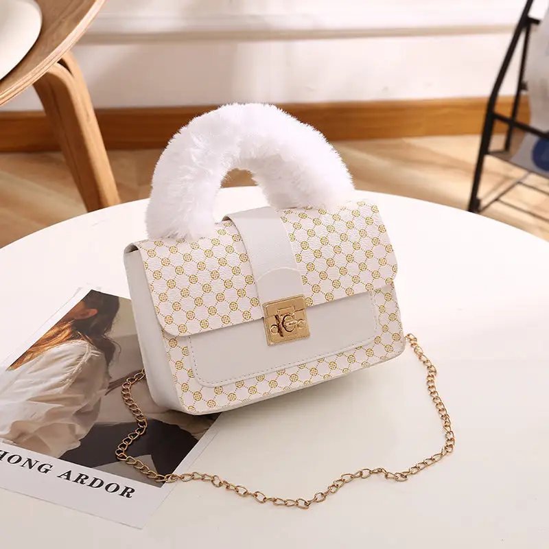 Compact Chain Strap Square Handbag