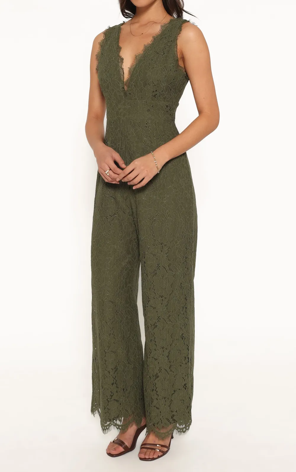 Wide-Leg Lace Floral Jumpsuit