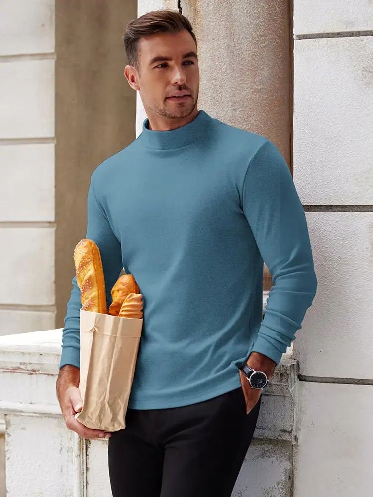 Basic Thermal Turtleneck Pullover Shirt Hoodie