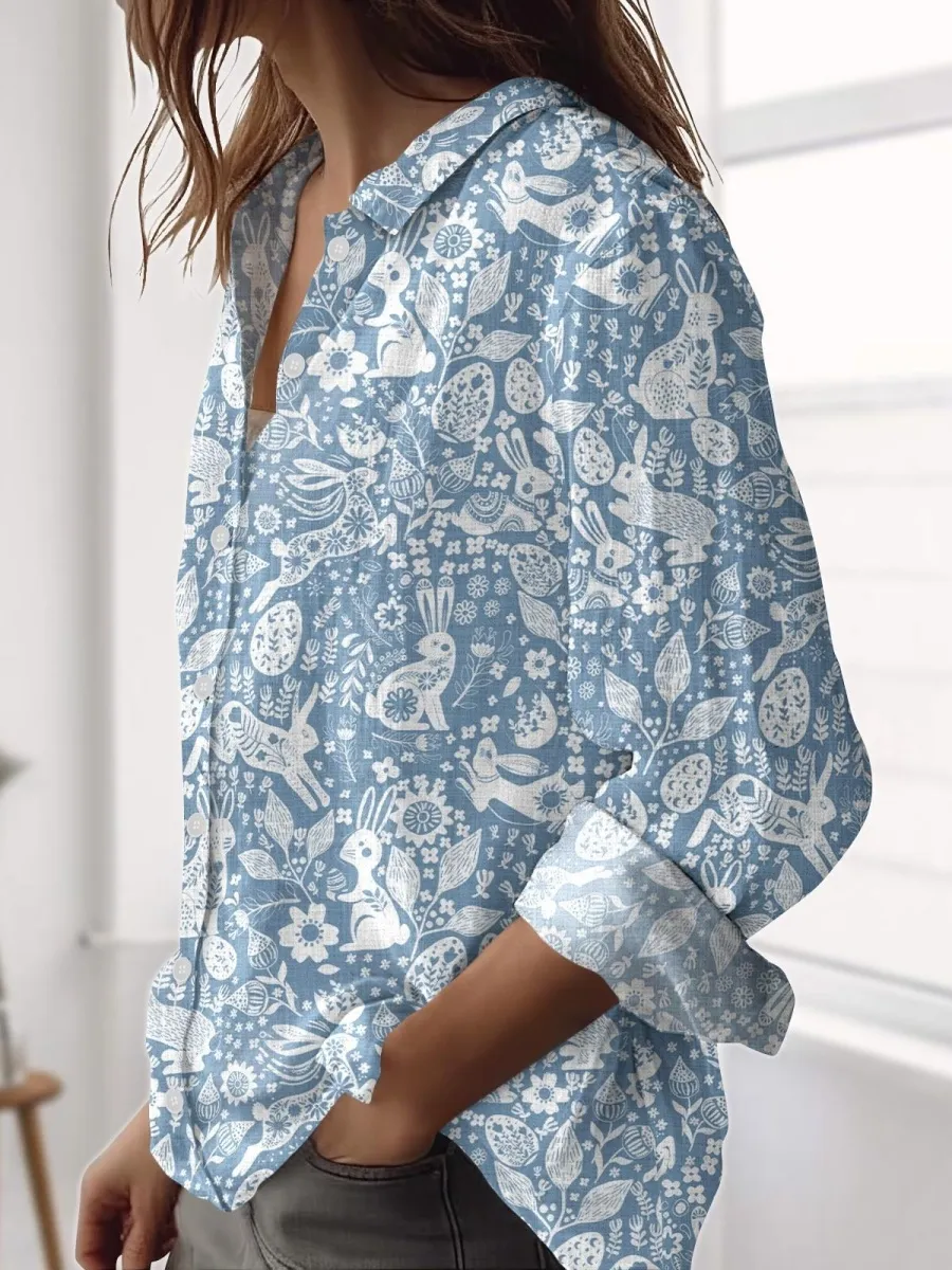 Floral Rabbit Print Shirt
