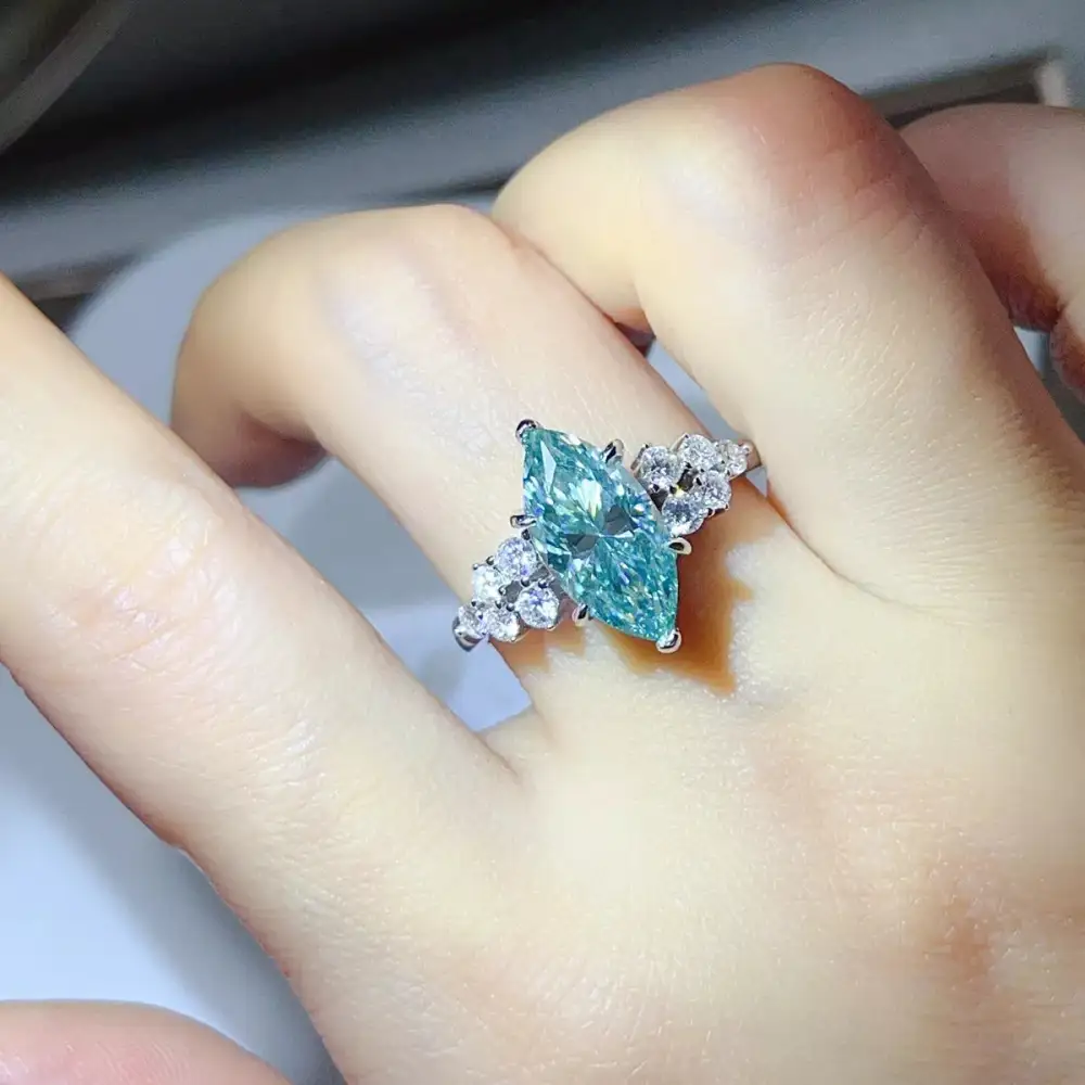 Crisp Sterling Silver Moissanite Ring