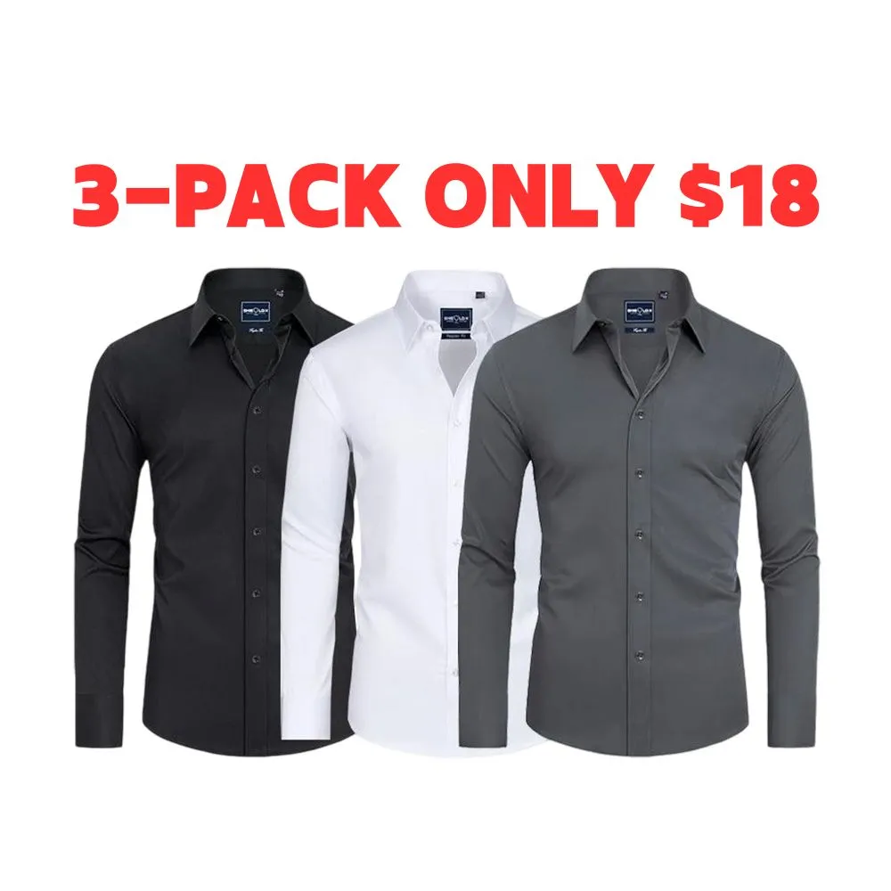 Men‘s Stain Sheild Dress Shirts  Slim Fit Mens Dress Shirts Long Sleeve Button Down Shirt Men Shirts