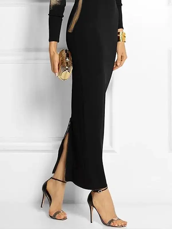 Floral Printed Long Neck Maxi Dress