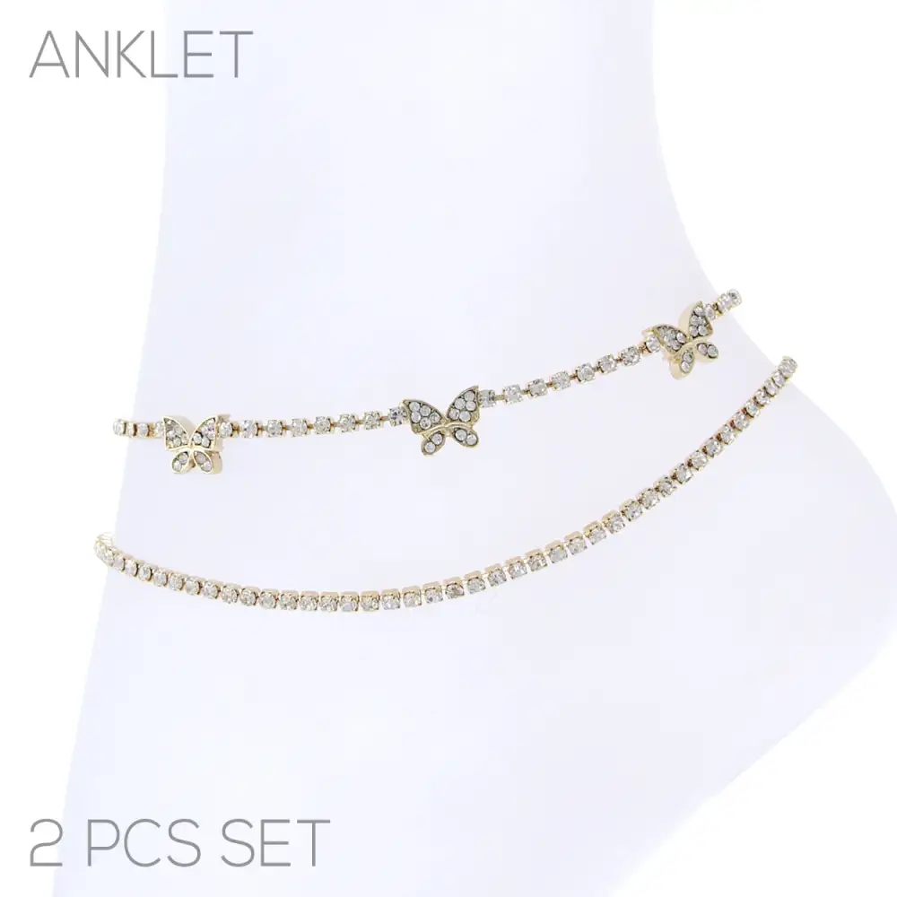Refined Butterfly Crystal Anklet