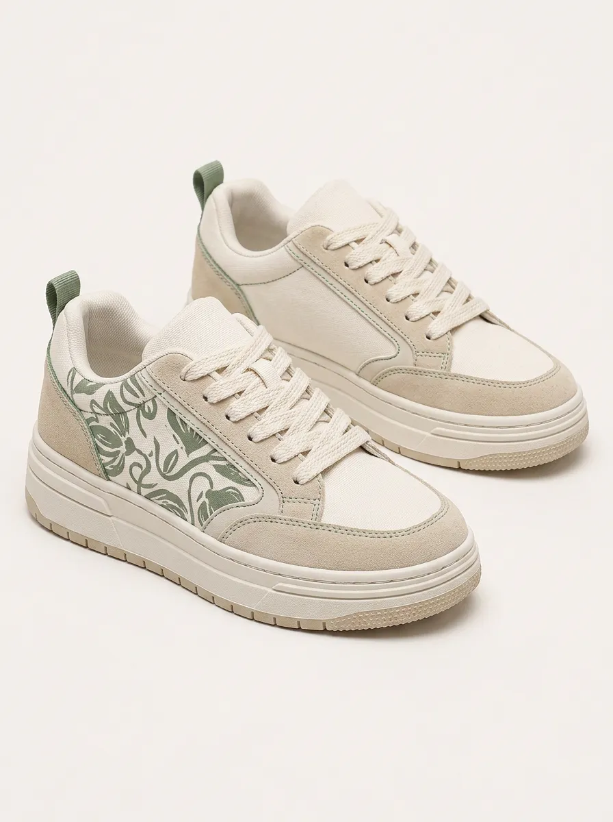 Men's Botanical Floral Pattern Patterned Skate Shoes