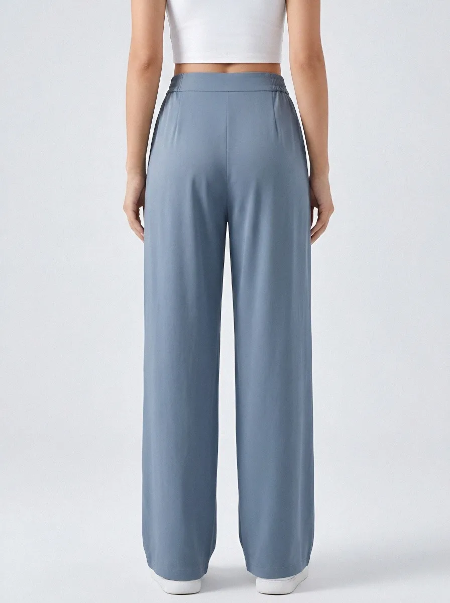 Women's Ice Silk Pleated Daily-Wear Casual Pants