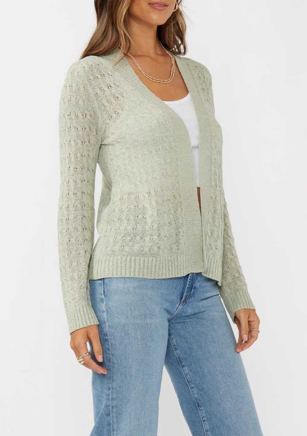 Plain Open Front Cardigan