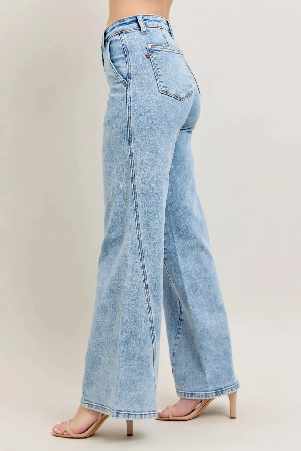 Casual High Rise Wide Leg Jeans