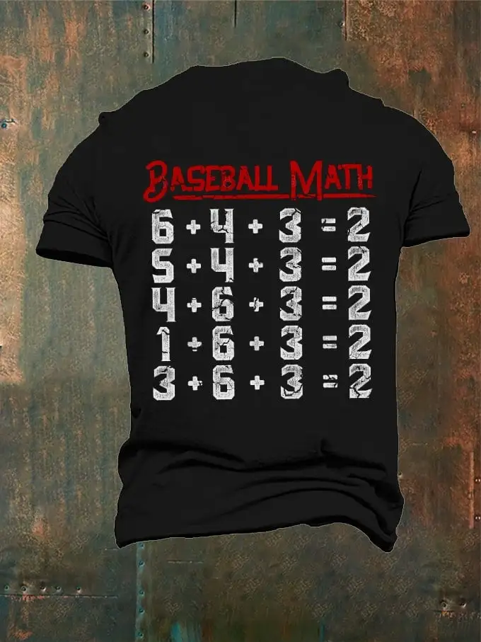 Men's Baseball Math Print T-Shirt