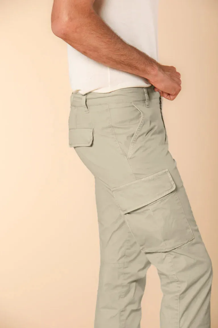 Men's  Light Beige Cotton Twill Slim Fit Khaki Overalls