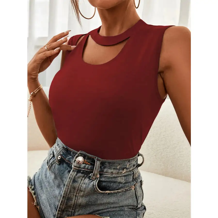 Cutout Sleeveless Tank Top