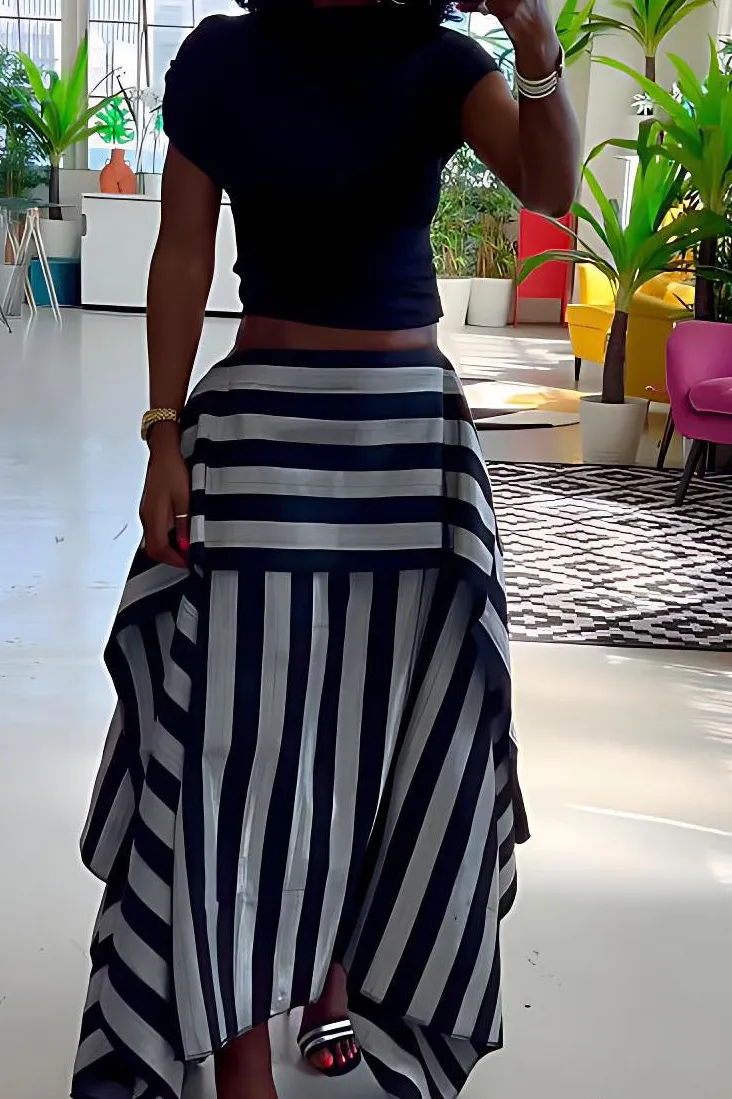 Layered Striped Skirt